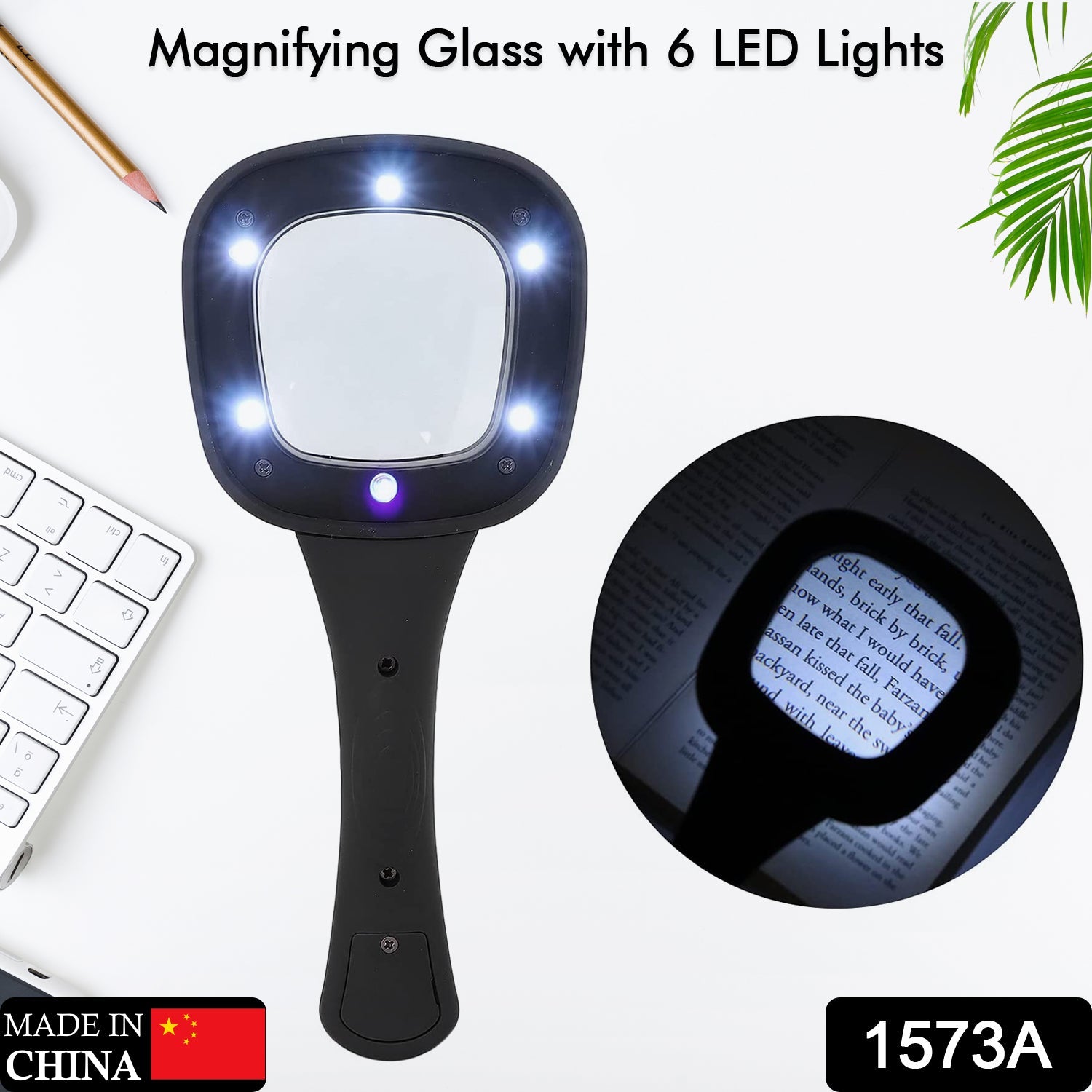 1573A Handheld Magnifying Glass 6 LED Illuminated Lighted Magnifier for Seniors Reading, Soldering, Inspection, Coins, Jewelry, Exploring DeoDap 1573A Handheld Magnifying Glass 6 LED Illuminated Lighted Magnifier for Seniors Reading, Soldering, Inspection, Coins, Jewelry, Exploring DeoDap
